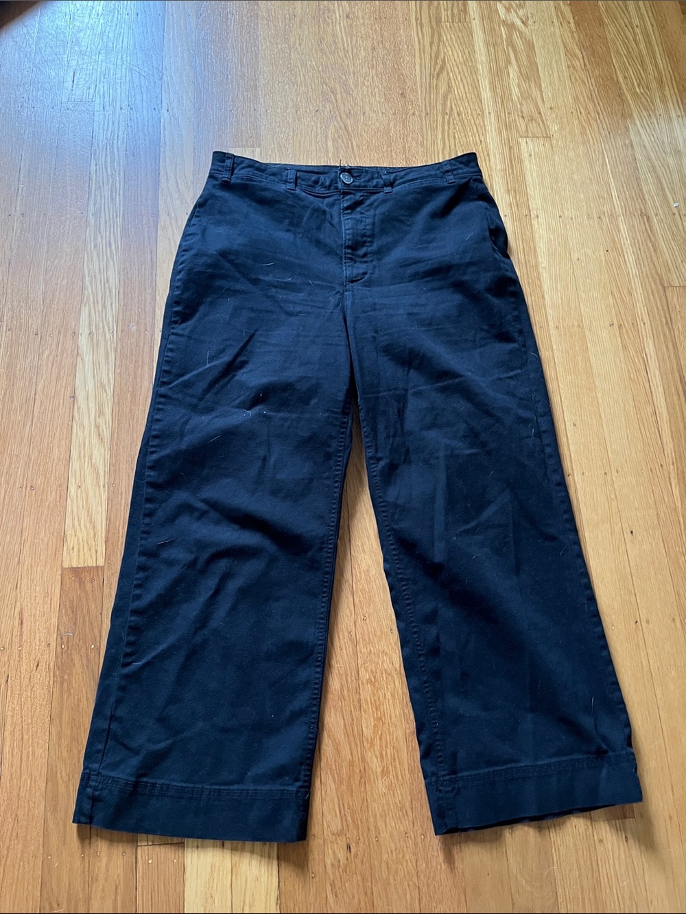 Old Navy Black High Rise Wide-Leg Chino Pants